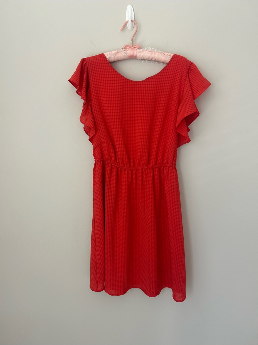 Orange Flutter Sleeve Dress